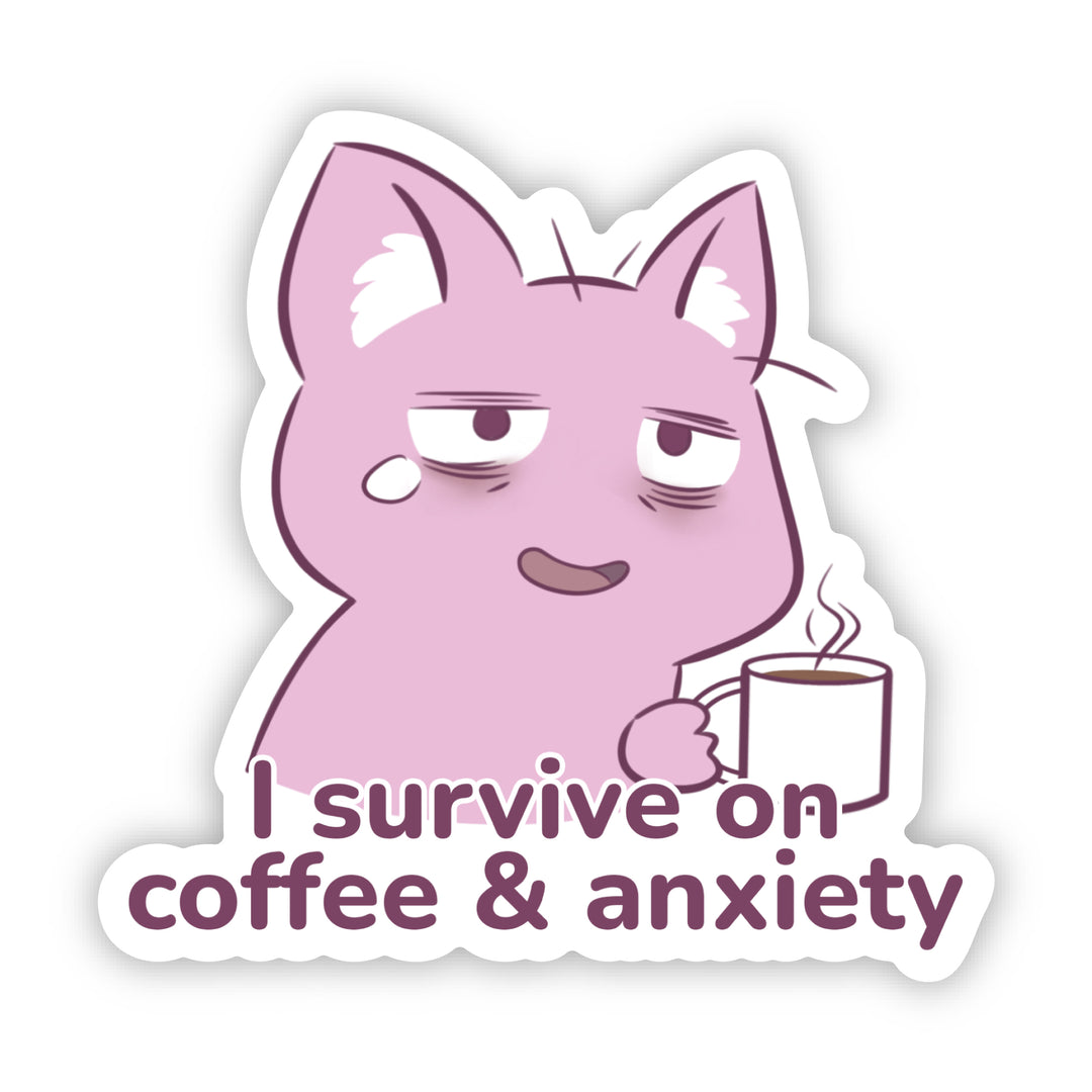 Coffee & Anxiety Vinyl Sticker