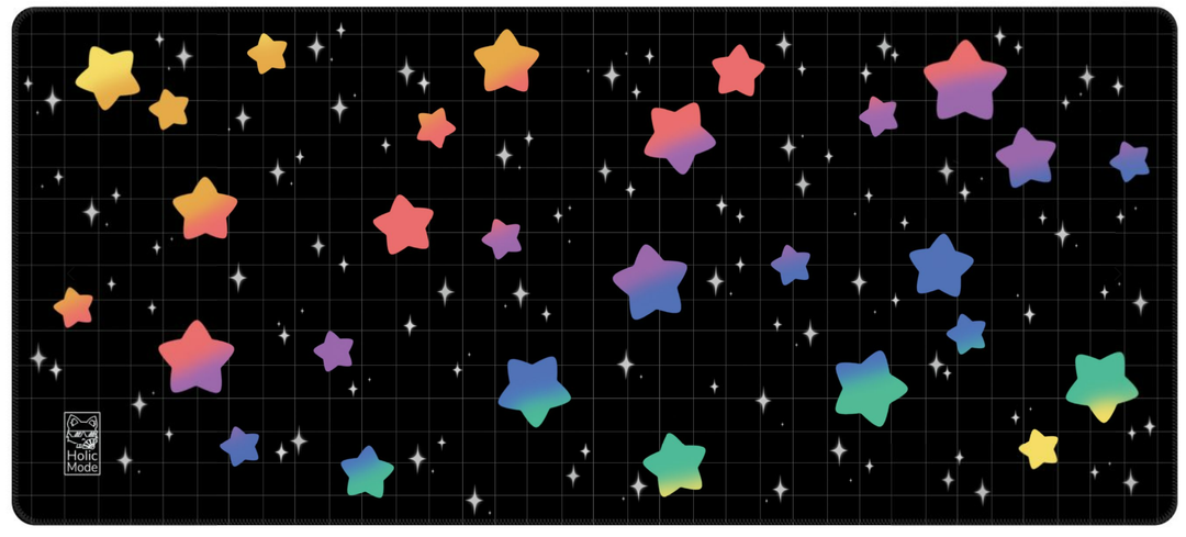 Rainbow Star Galaxy Desk Mat