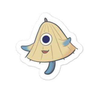 Chibi Umbrella Ghost Vinyl Sticker