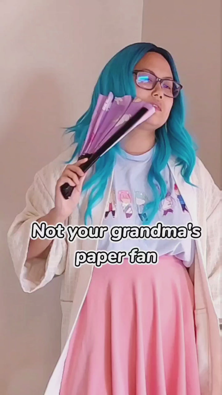 Purple Iridescent Rave Folding Fan