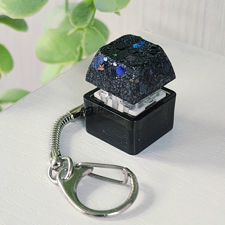 Black Glitter Clicky Keychain