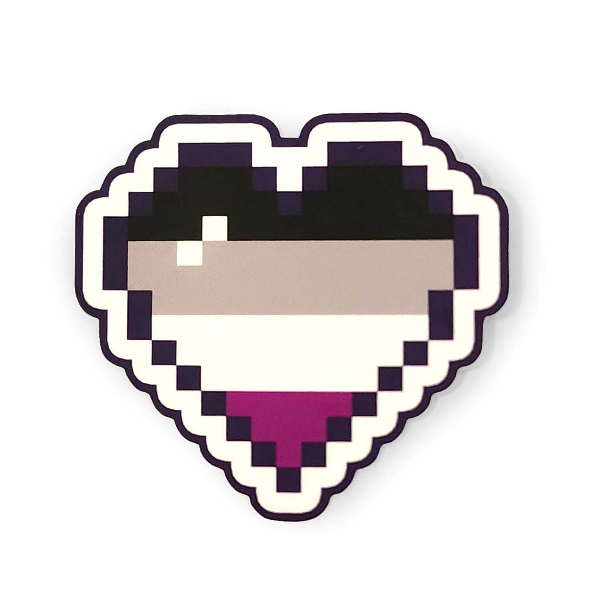 Ace Pride 8-bit Pixel Heart Vinyl Sticker