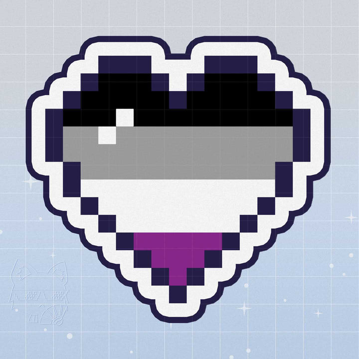 Ace Pride Pixel Heart Vinyl Sticker