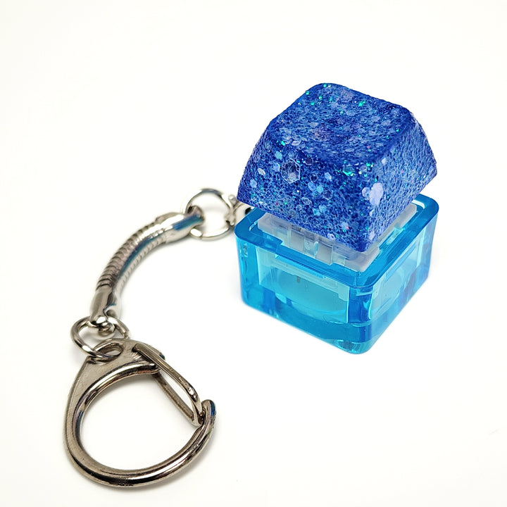 Blue Glitter Clicky Keychain