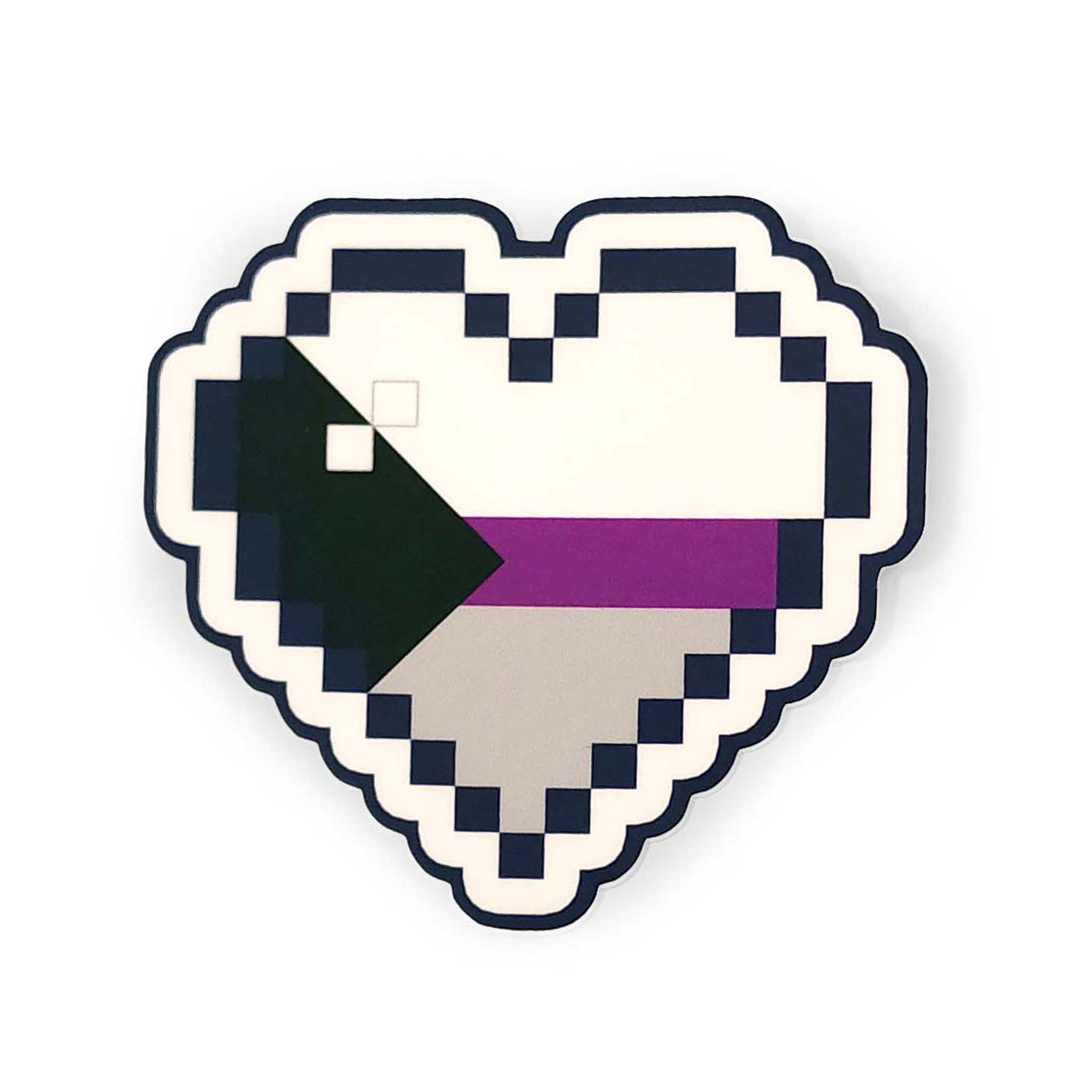 Demi Pride 8-bit Pixel Heart Vinyl Sticker