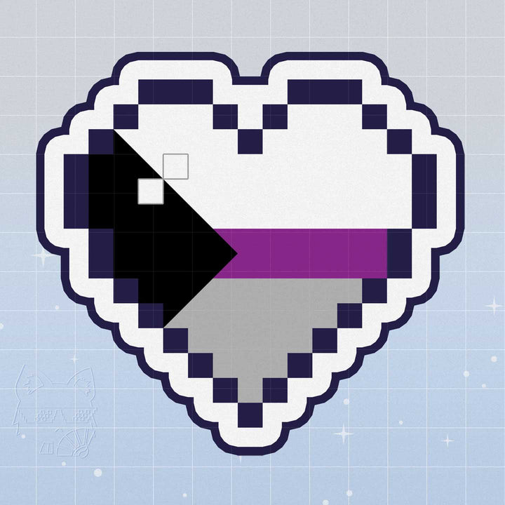 Demi Pride Pixel Heart Vinyl Sticker