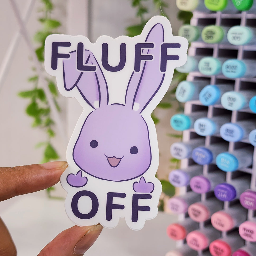 Fluff Off Vinyl Sticker