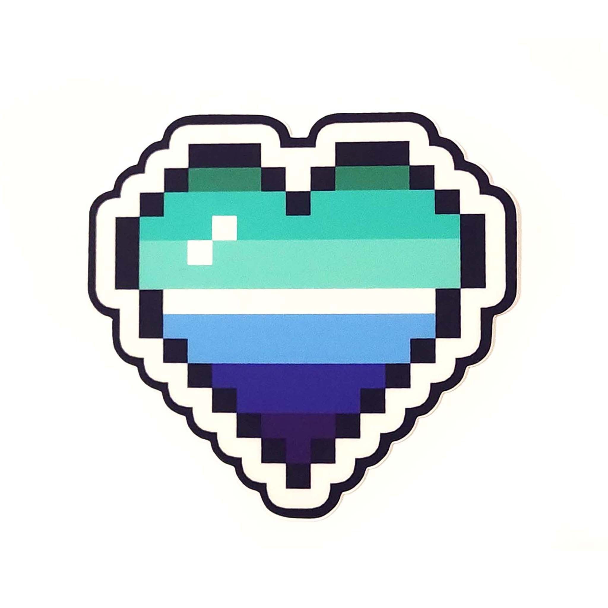 Gay Pride 8-bit Pixel Heart Vinyl Sticker