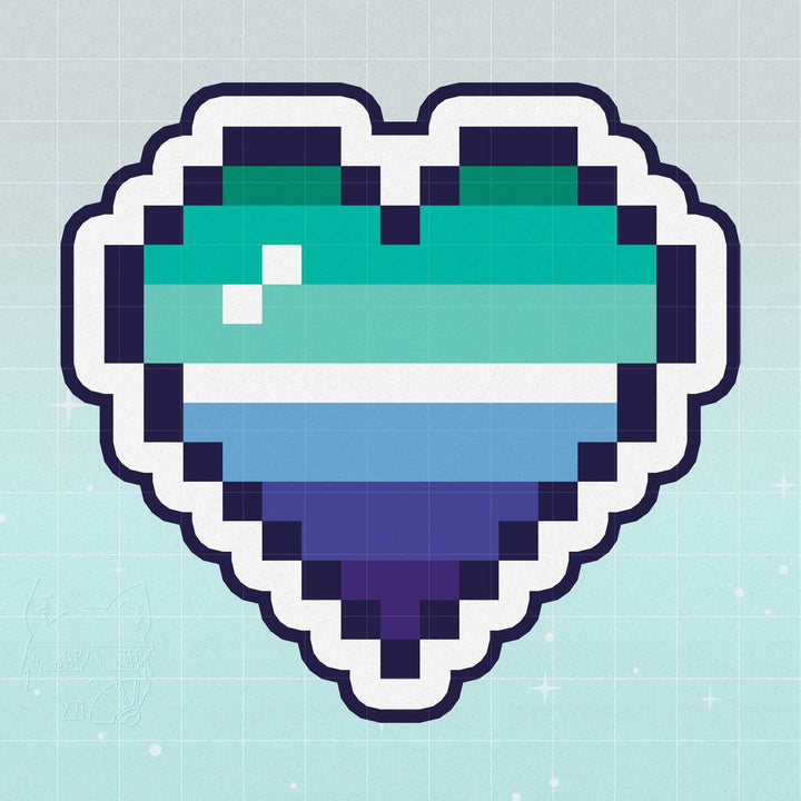 Gay Pride Pixel Heart Vinyl Sticker