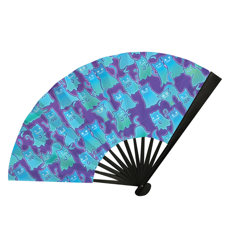 Ghost Cats Rave Folding Fan