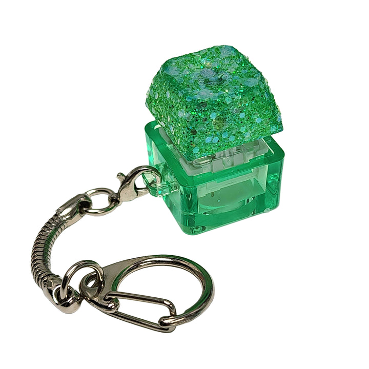 Green Glitter Clicky Keychain
