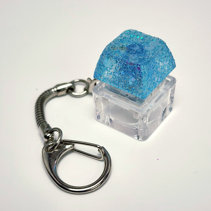 Light Blue Glitter Clicky Keychain