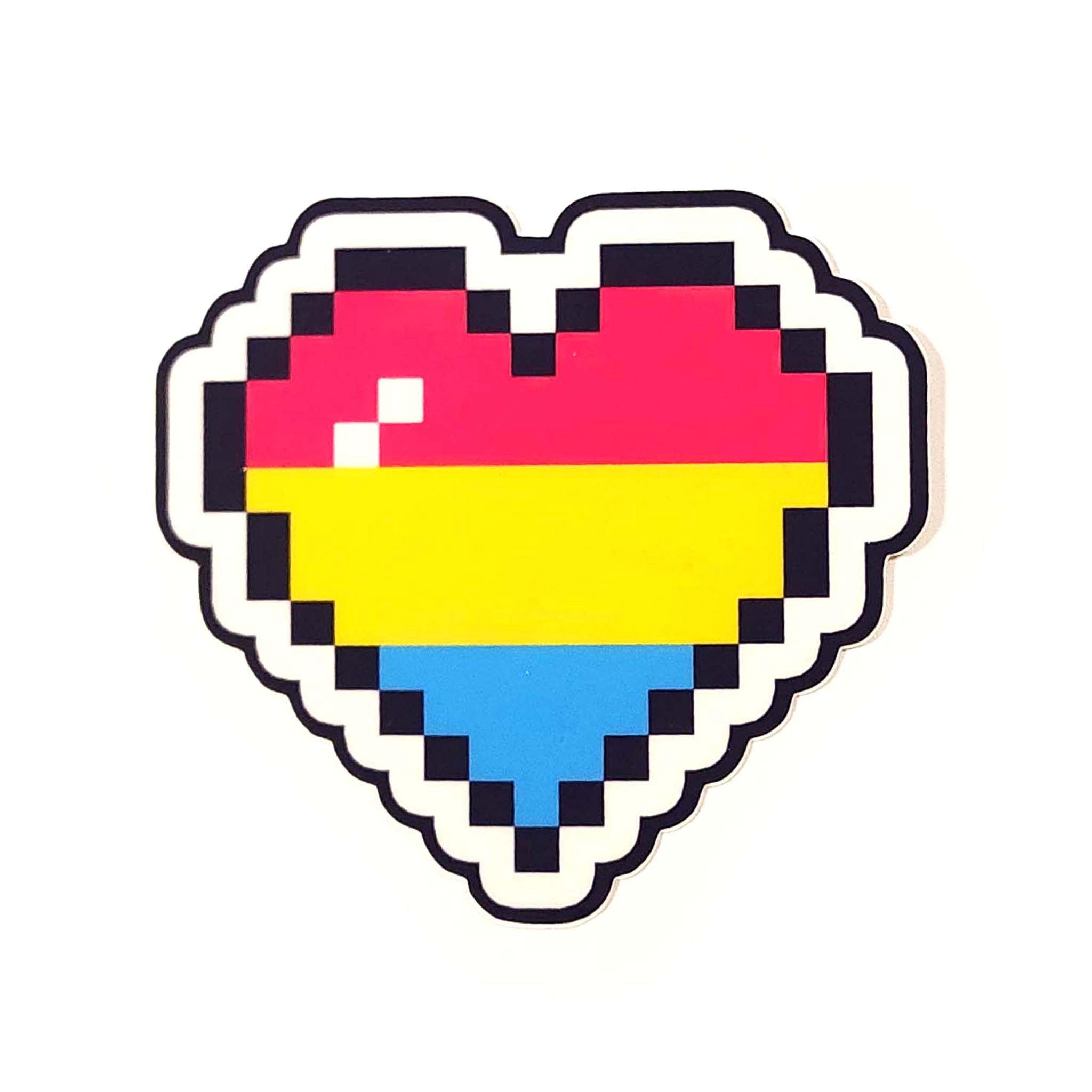 Pan Pride 8-bit Pixel Heart Vinyl Sticker