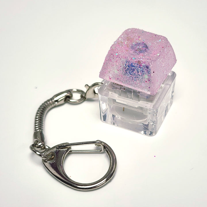 Pastel Pink Glitter Clicky Keychain