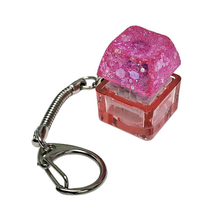 Pink Glitter Clicky Keychain