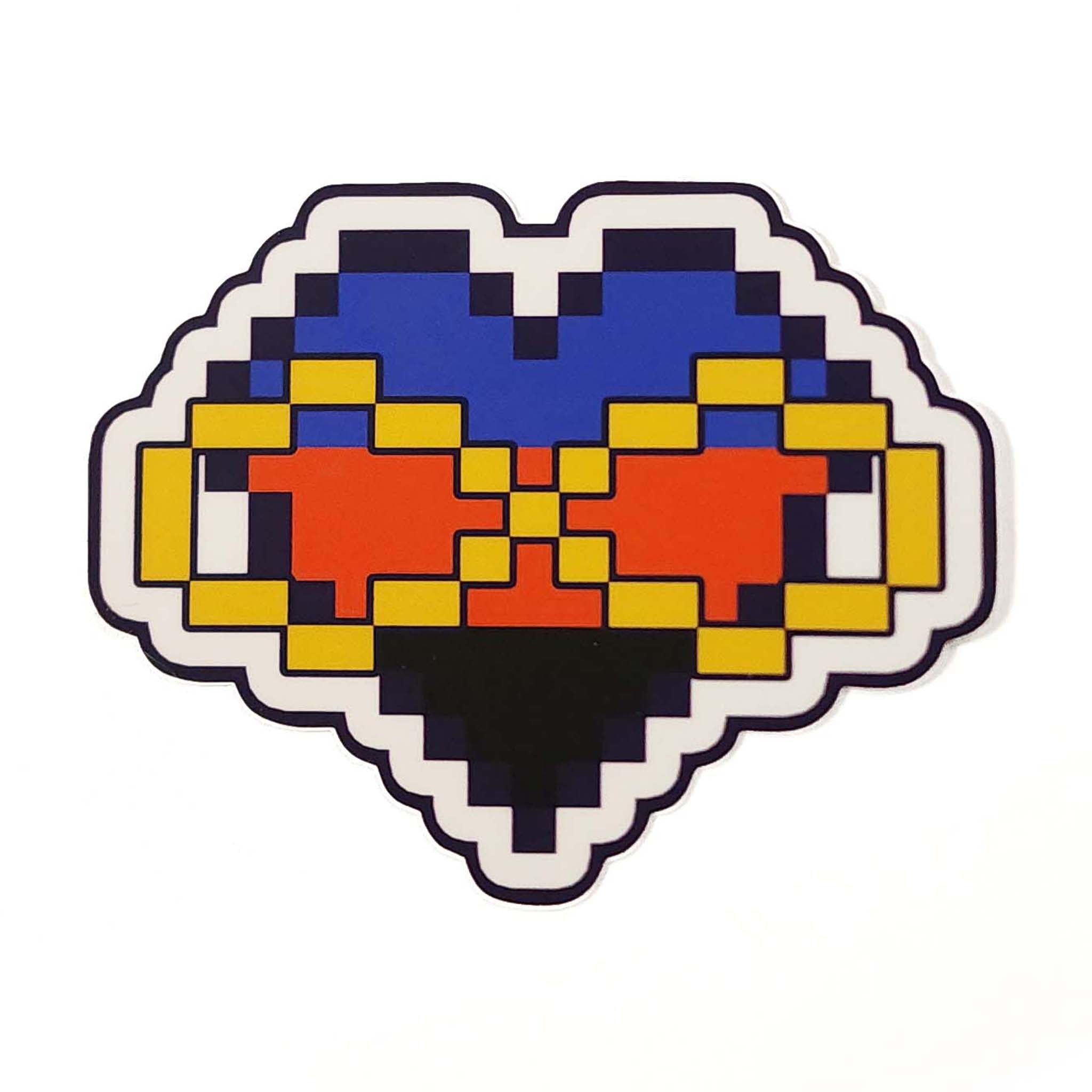 Poly Pride 8-bit Pixel Heart Vinyl Sticker