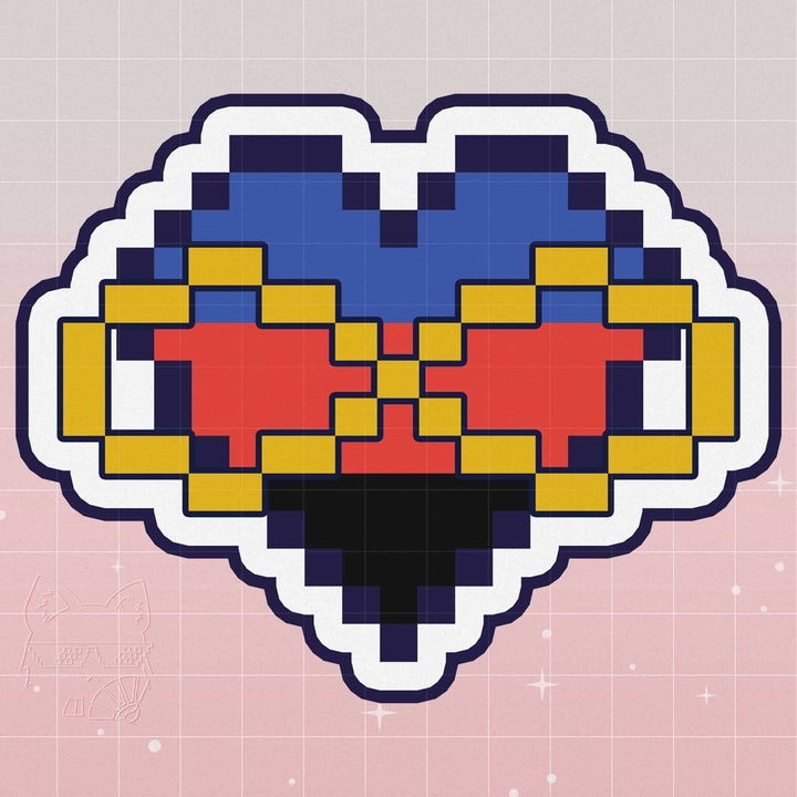 Poly Pride Pixel Heart Vinyl Sticker