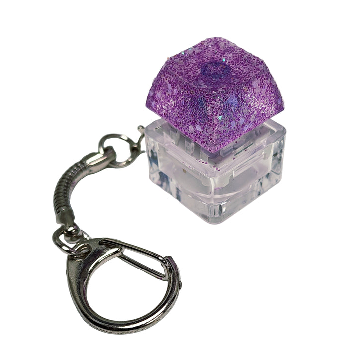 Purple Glitter Clicky Keychain