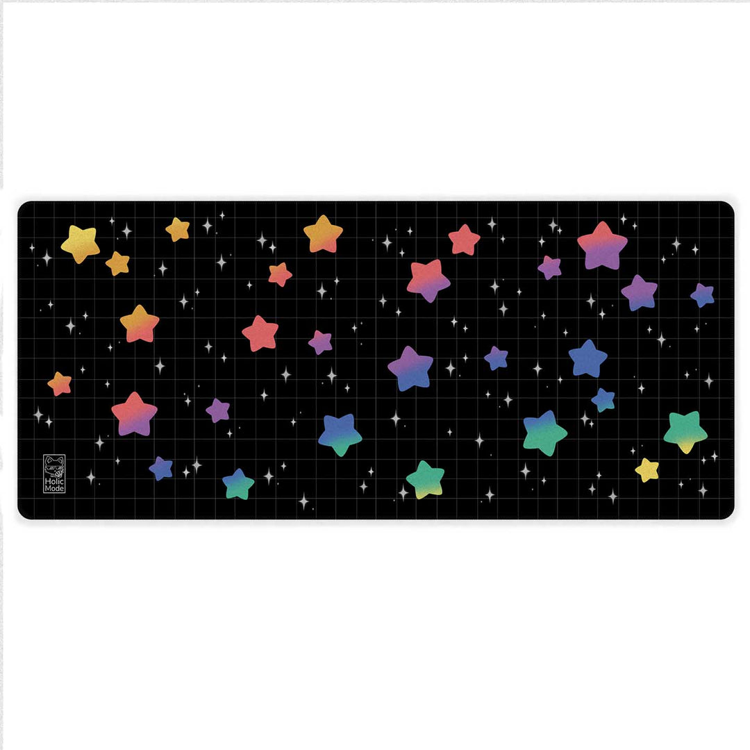 Rainbow Star Galaxy Desk Mat