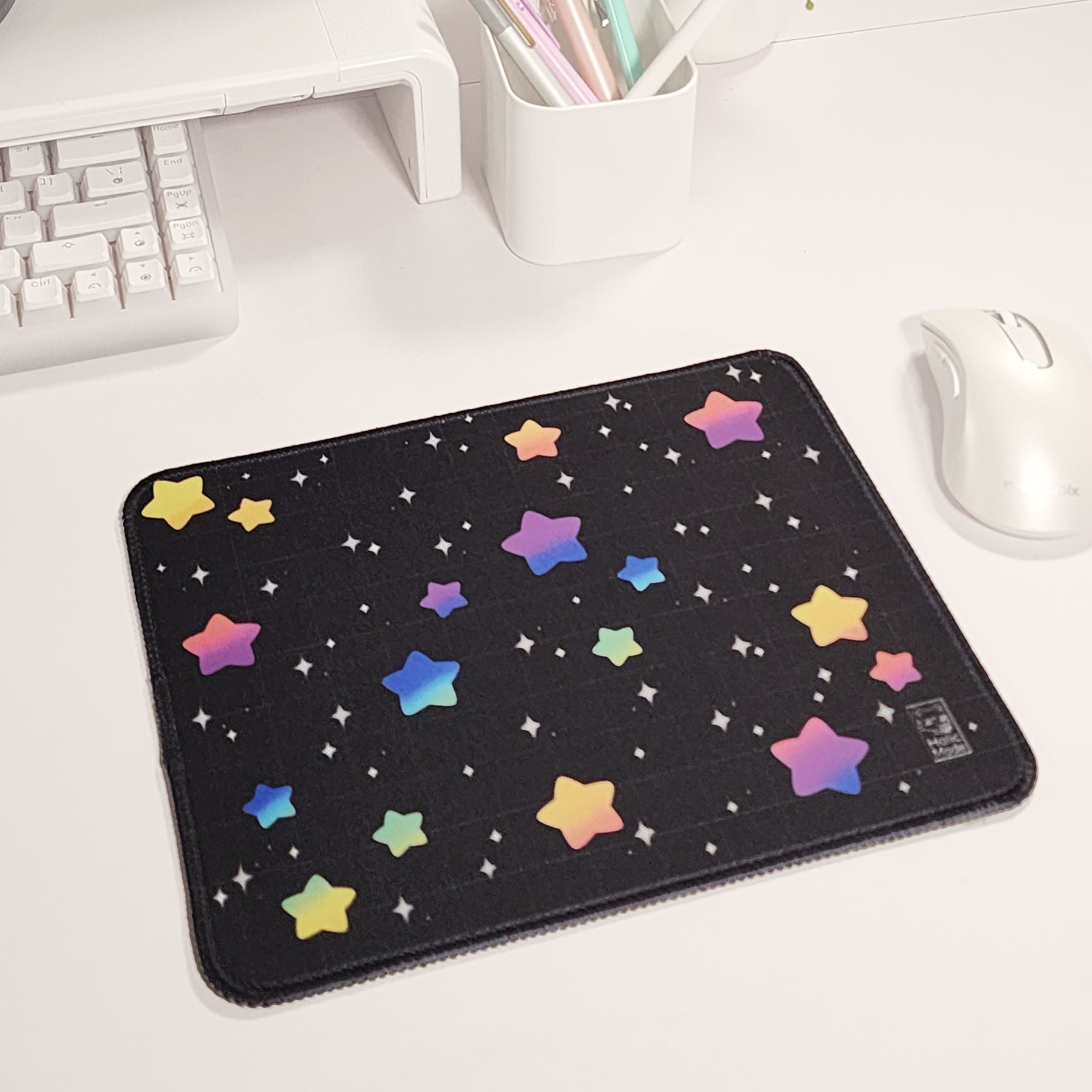 Rainbow Star Galaxy Mouse Pad