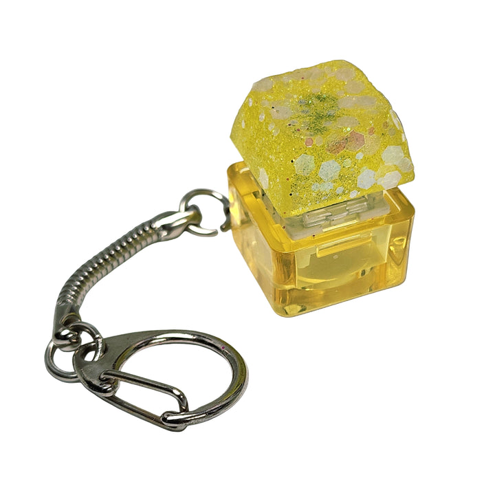 Yellow Glitter Clicky Keychain