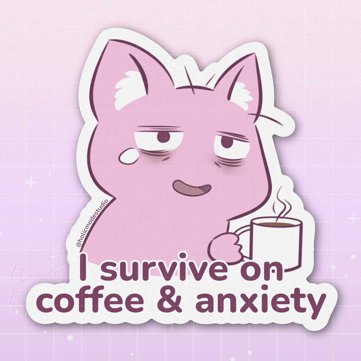 Coffee & Anxiety Vinyl Sticker