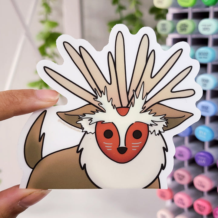 Forest God Peeker Clear Vinyl Sticker