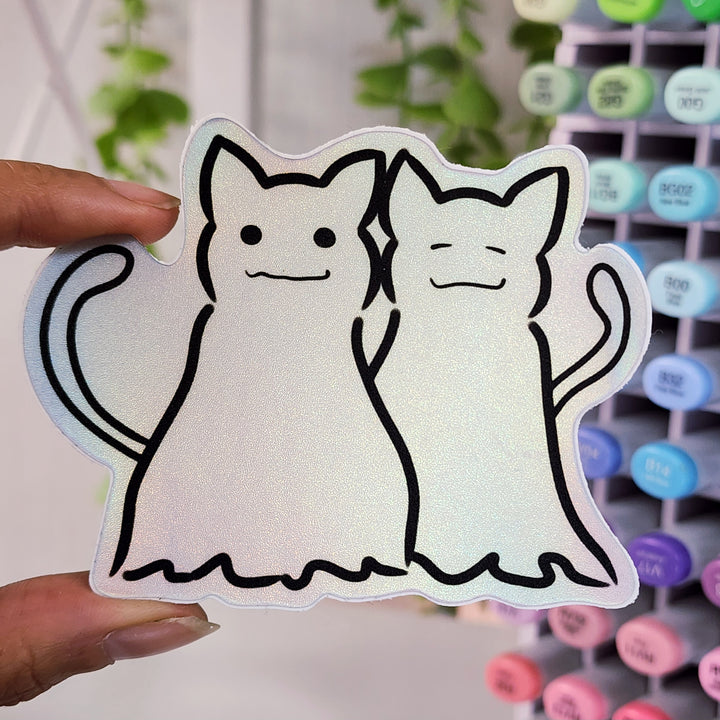 Ghost Cat Duo Sticker