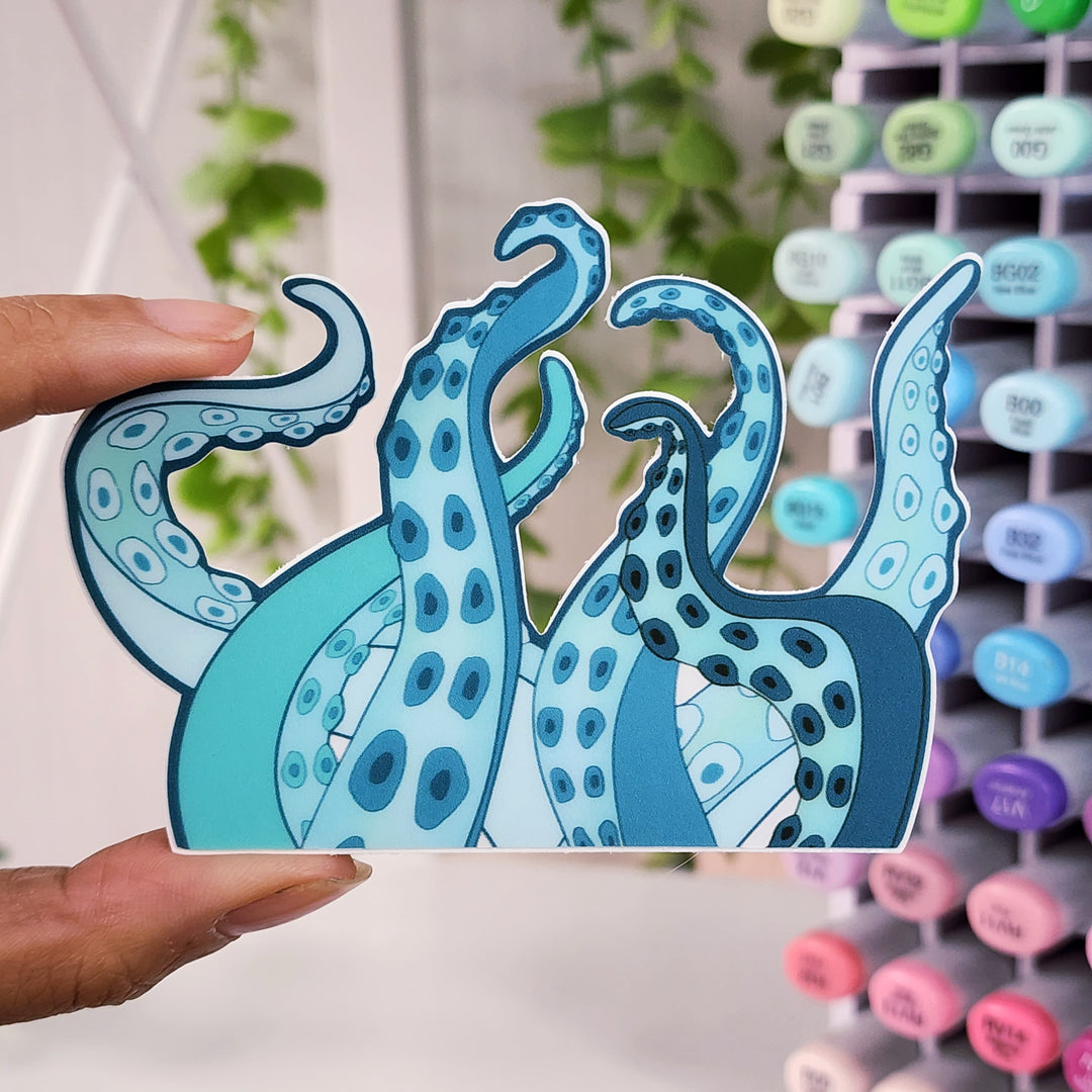 Kraken Peeker Clear Vinyl Sticker