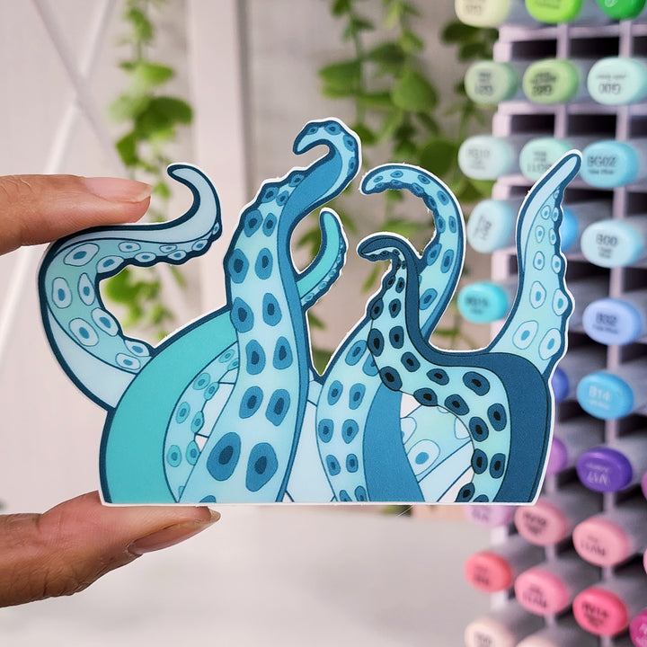 Kraken Peeker Clear Vinyl Sticker