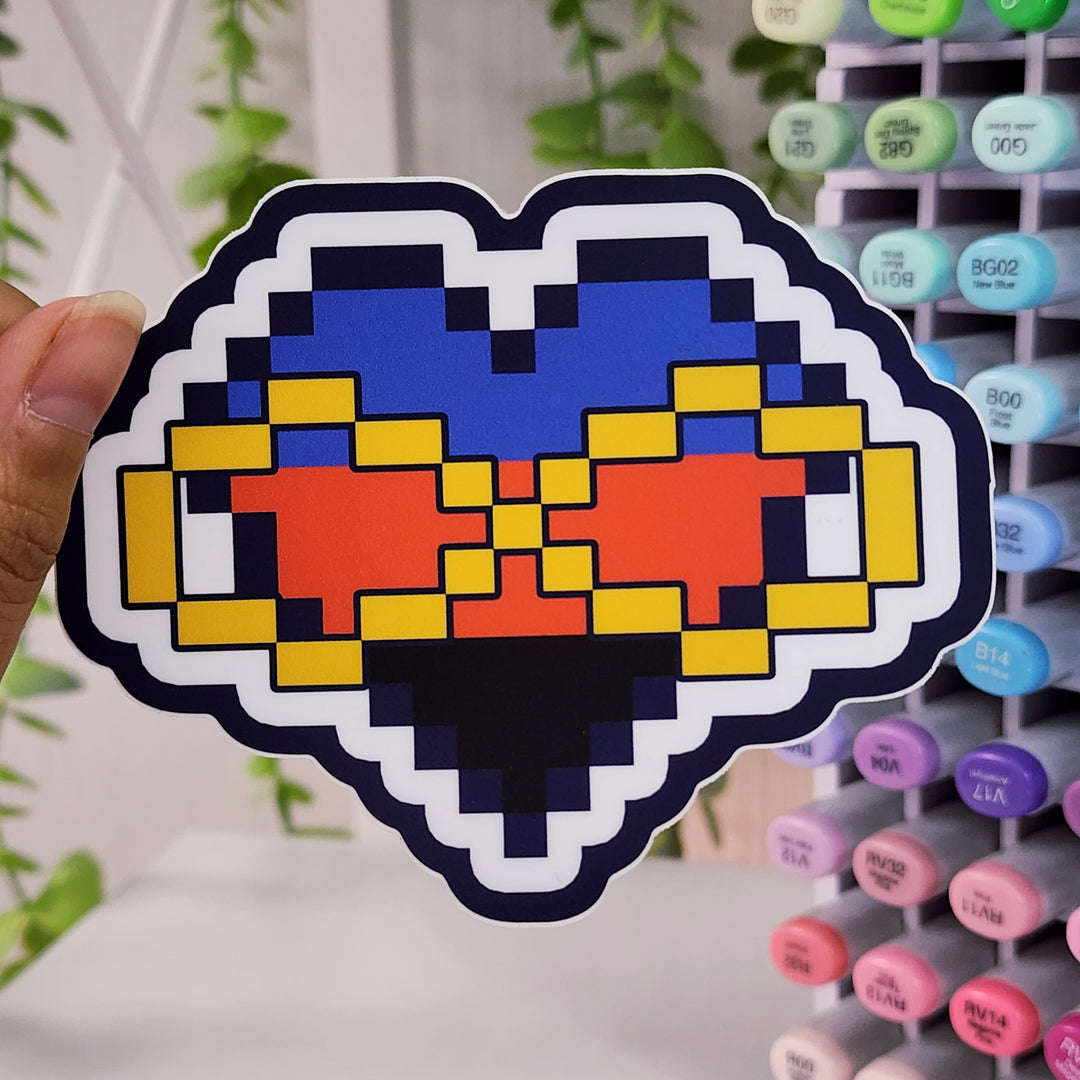 Poly Pride Pixel Heart Vinyl Sticker
