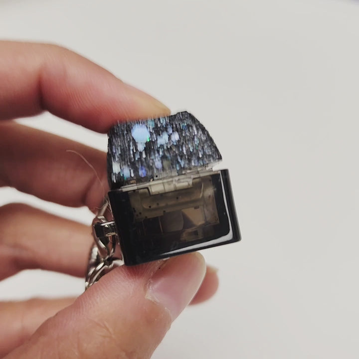 Black Glitter Clicky Keychain