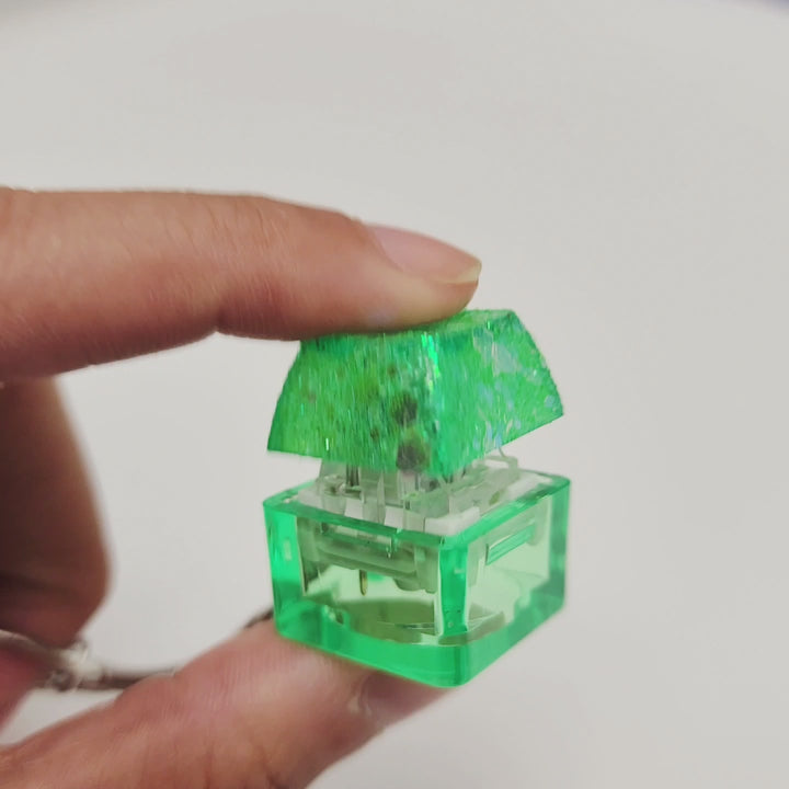 Green Glitter Clicky Keychain