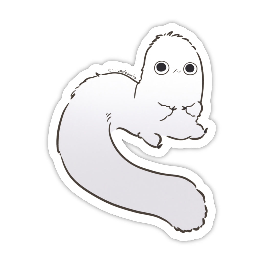 White Brush Buddy Vinyl Sticker