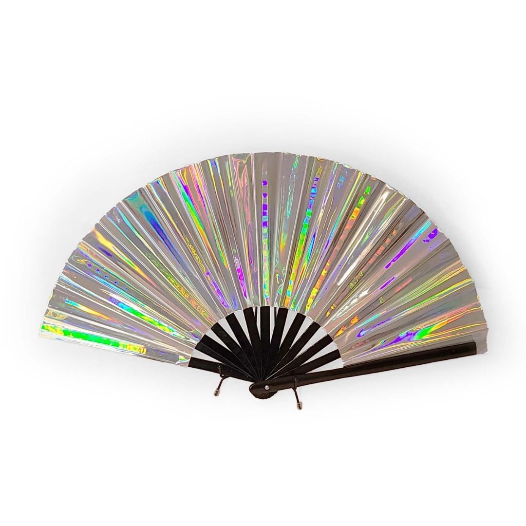 Silver Iridescent Fan