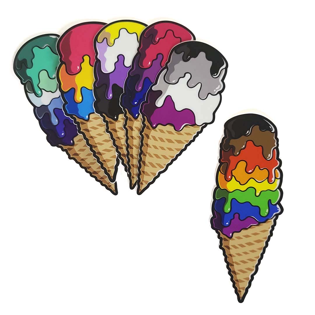 Ice Cream Pride Vinyl Stickers
