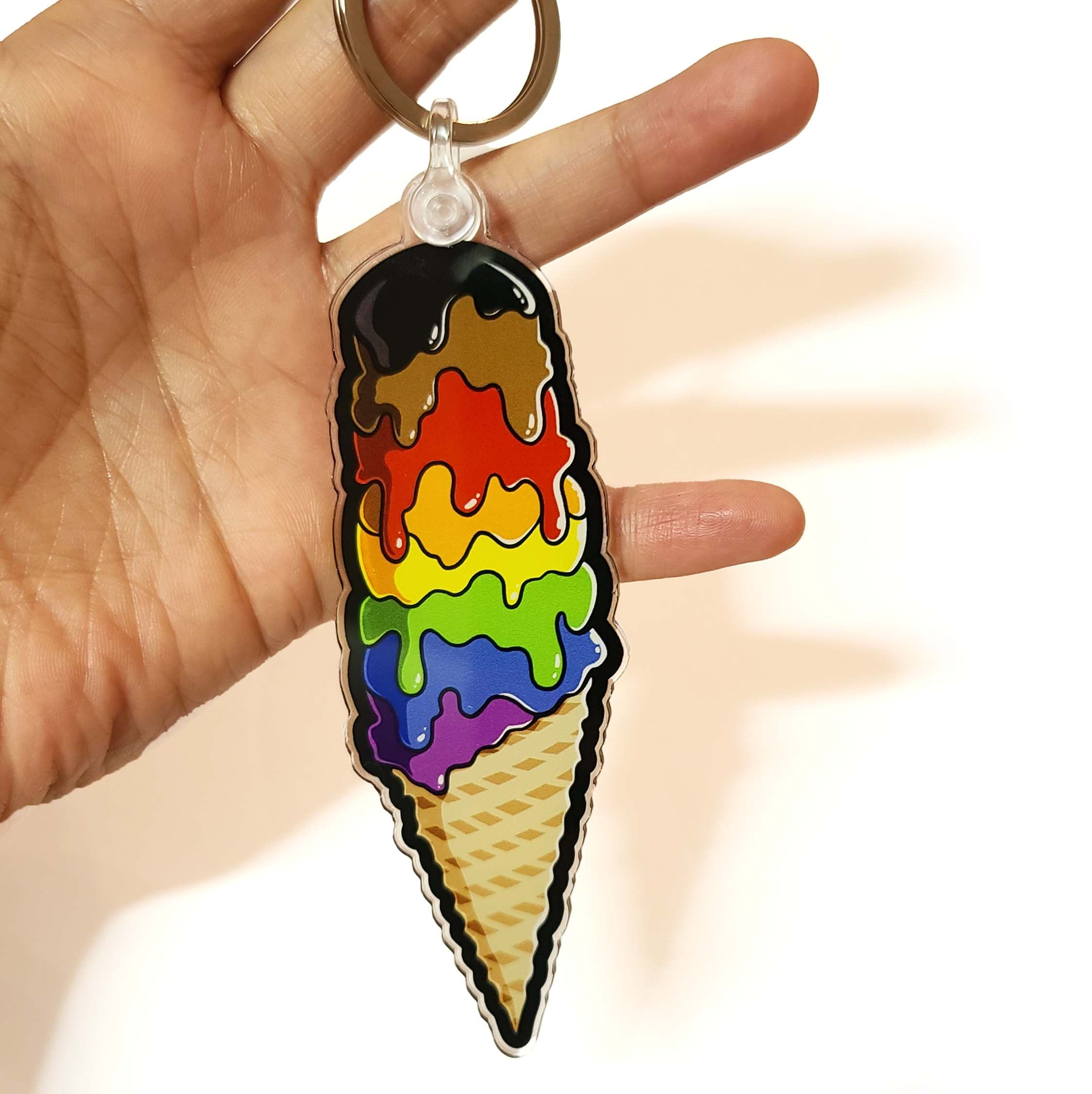 Ice Cream Pride Keychain